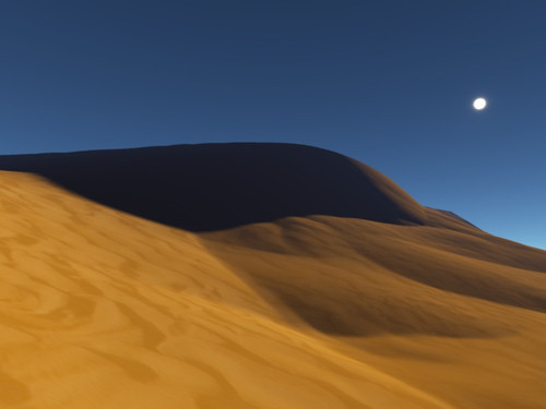 Dune désertique, générée avec terragen